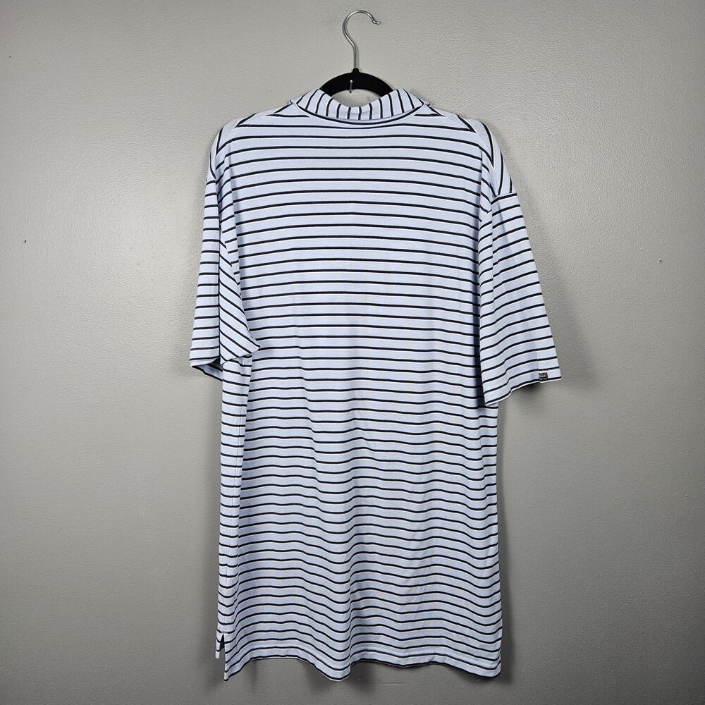 Dunning Golf Mens XL Polo Short Sleeve Performance Stretch Striped Blue‎ Navy - Picture 2 of 6